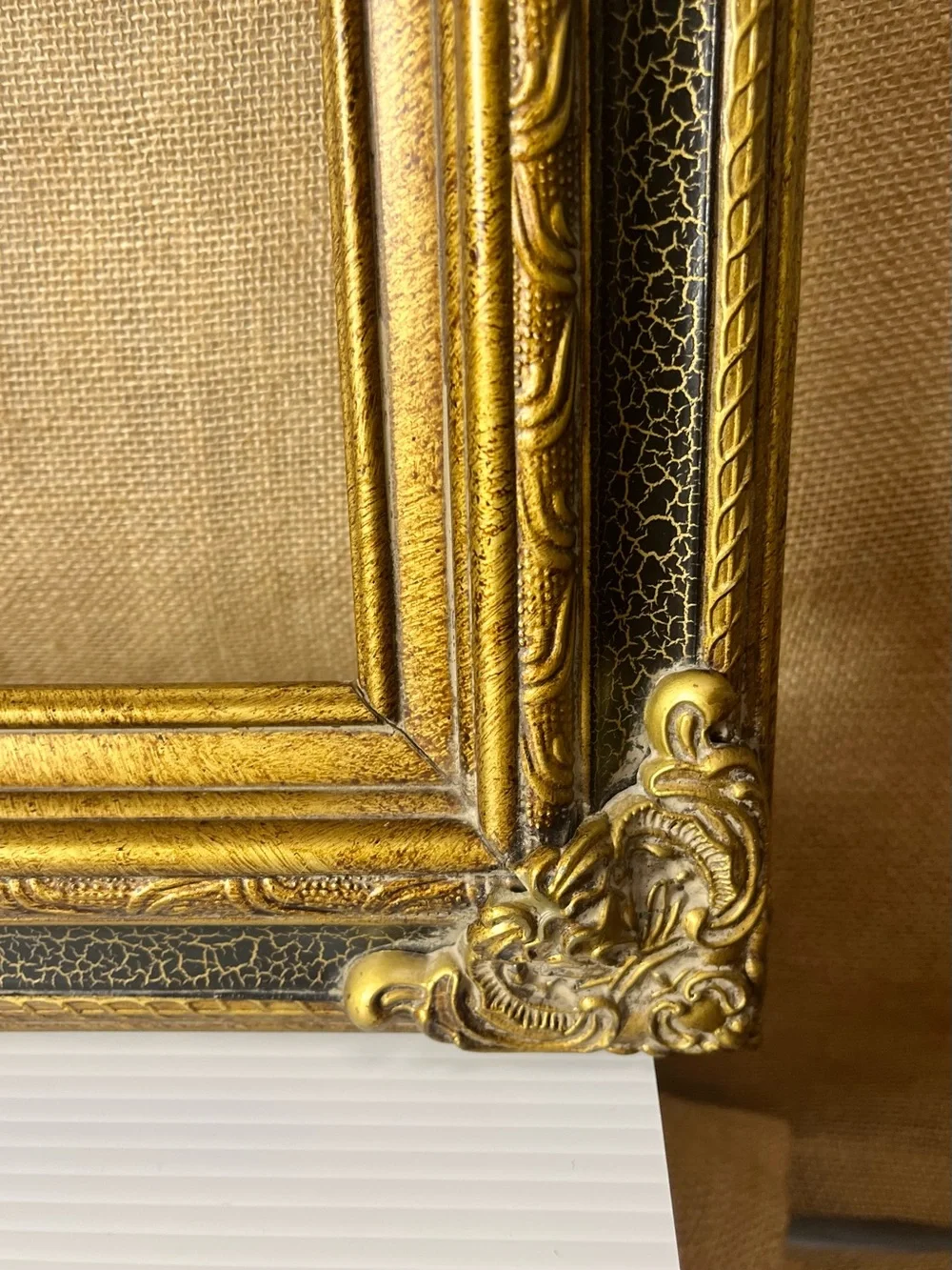 Antique Victorian Carved Wood Picture Frame Bronze Gold 29.5”x25.5” Ornate c1900